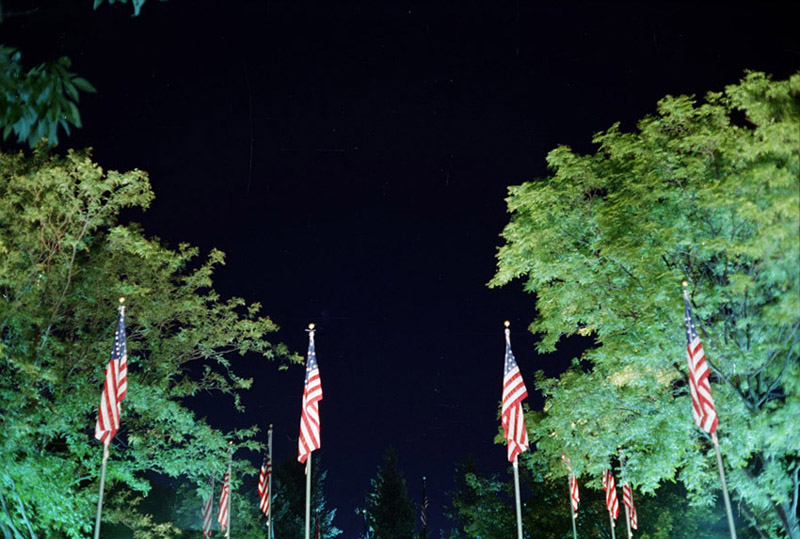 flags at night