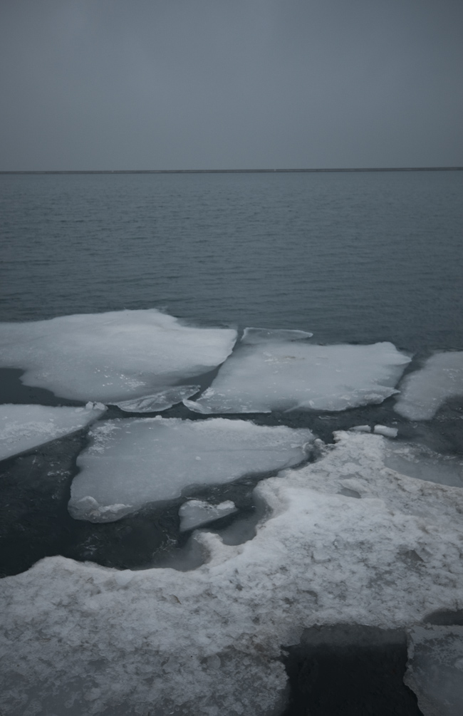 ice chunks in the harbor