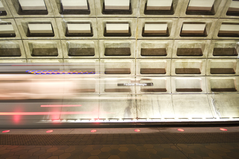 Passing Metro Train at Federal Triangle