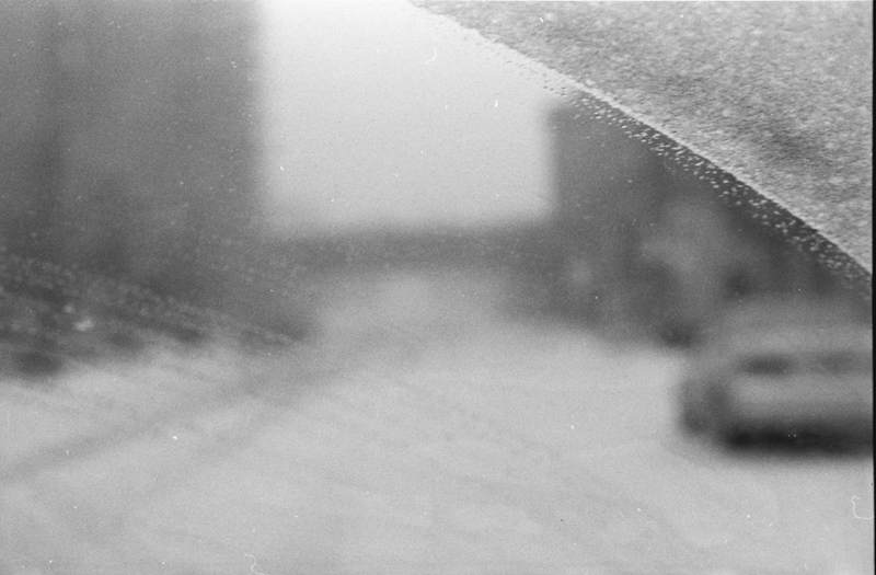 Windshield with Snow