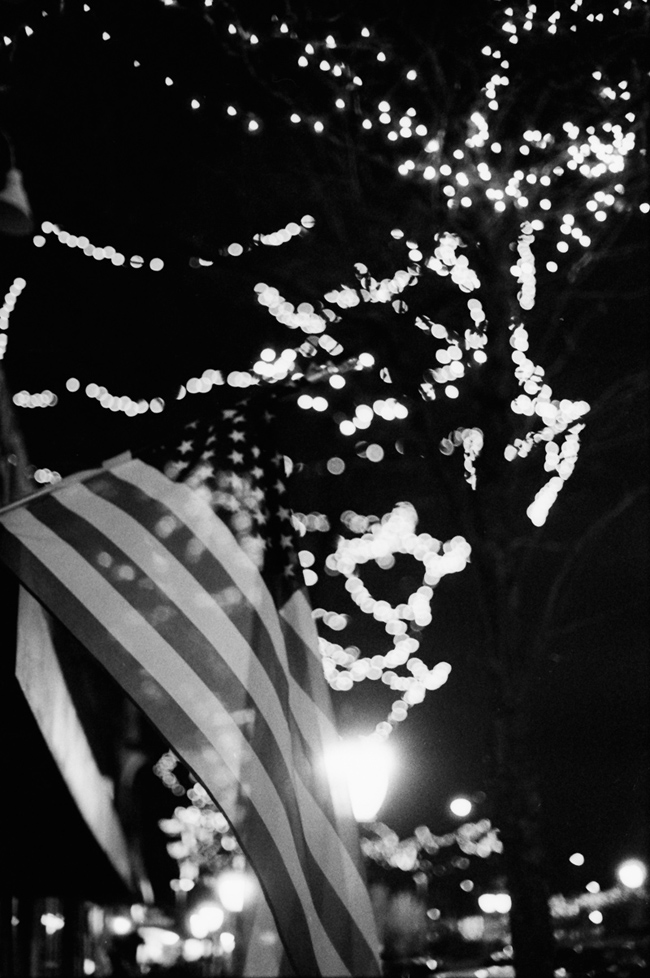 Lights Through a Flag