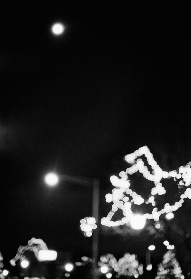 The Moon and Christmas Lights