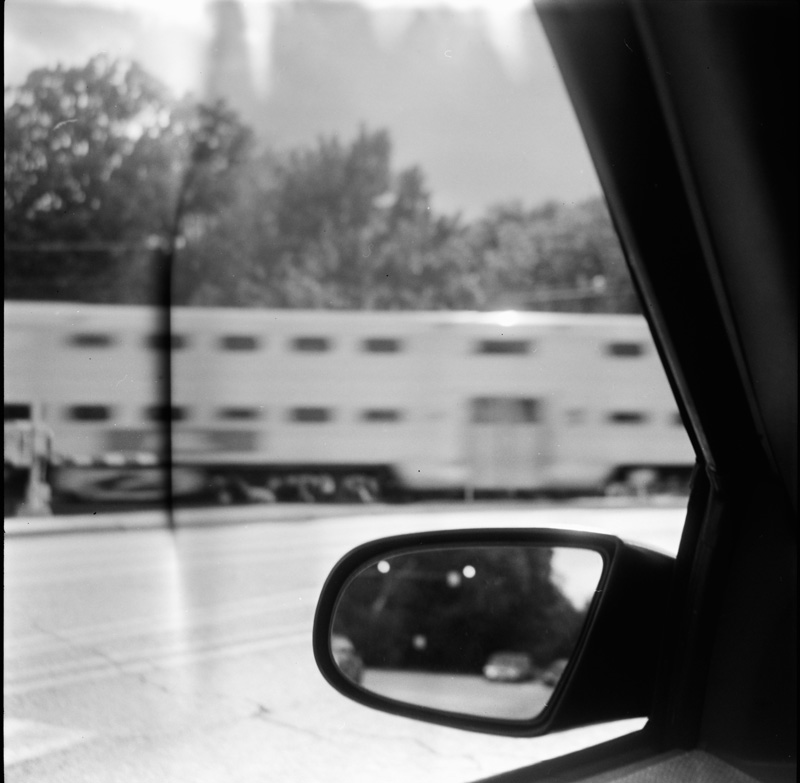 Passing Train and Rearview