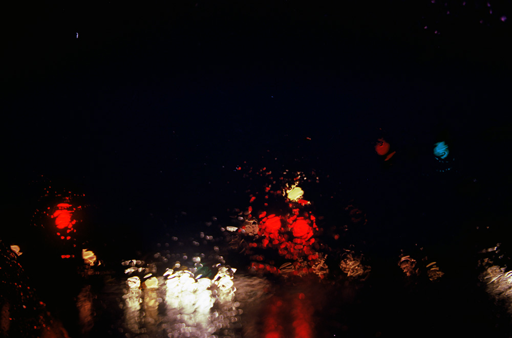 Traffic and Stop Lights with Rain