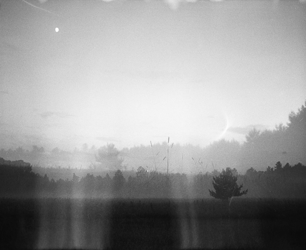 Fog and Full Moon Double Exposure
