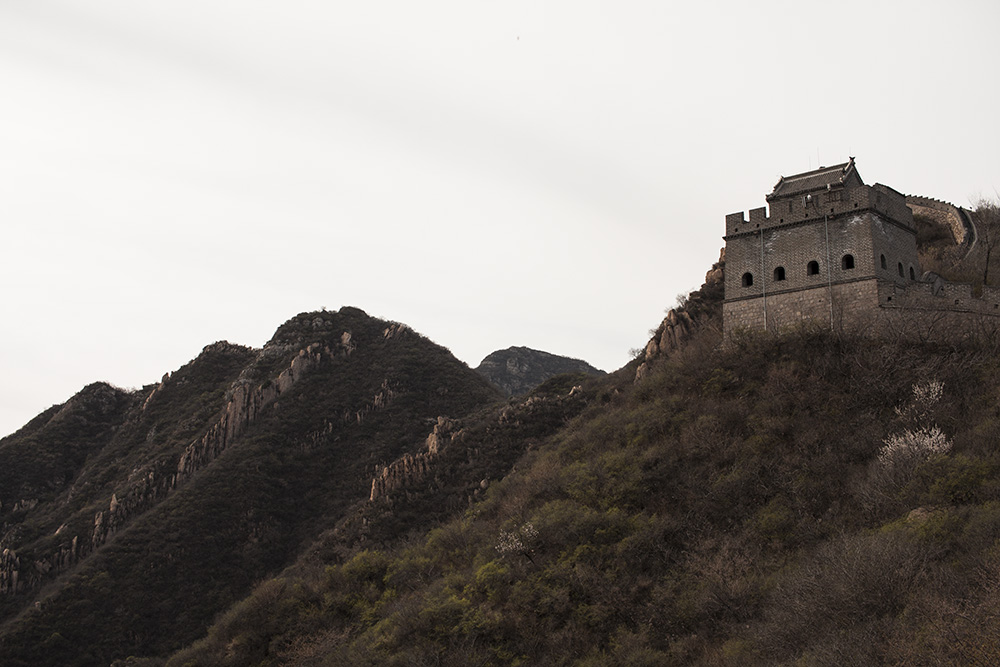 Great Wall Tower and Mountains