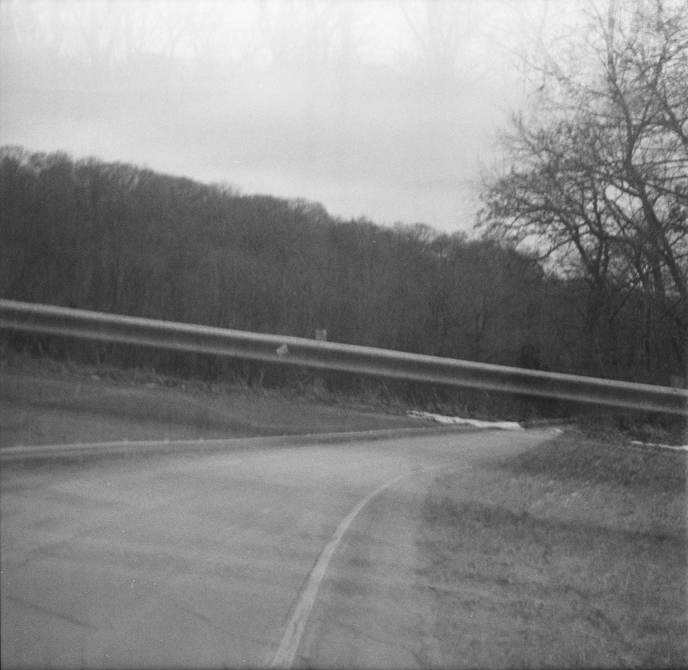Road Curve and Hill Double Exposure